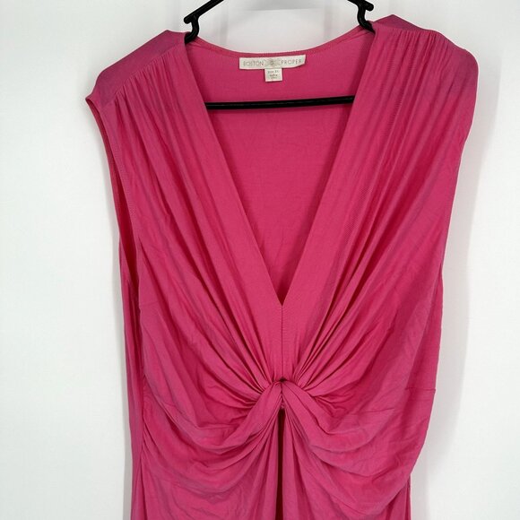 Boston Proper Dress Women's Size‎ XL Sleeveless Gathered Front Pink - Picture 2 of 6